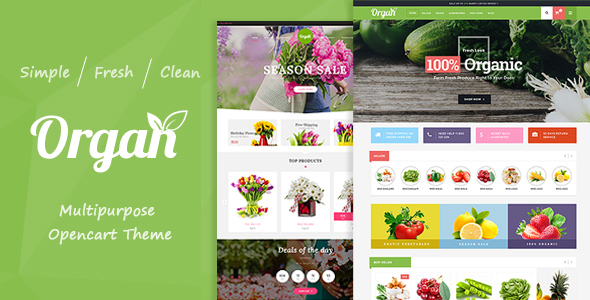 Organ - Organic Food & Flower Store Responsive OpenCart Theme