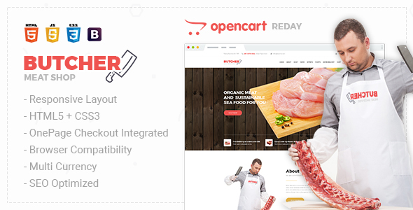 Butcher - Meat Shop eCommerce OpenCart Theme