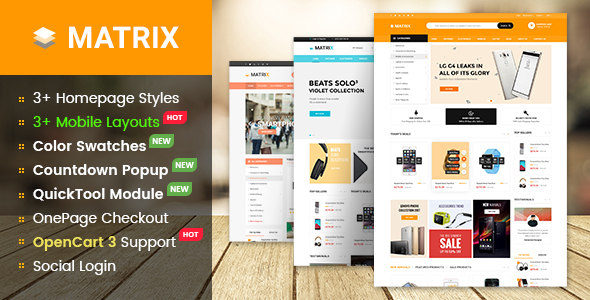 Matrix - Highly Customizable & Multipurpose eCommerce OpenCart 3 Theme With Mobile-Specific Layouts