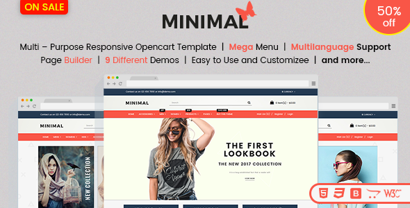 Responsive OpenCart Theme Template - Minimal Fashion Store