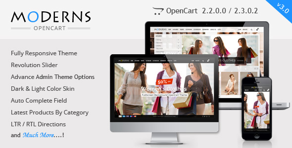 Moderns - Fullscreen Background OpenCart Theme
