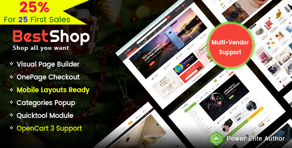 BestShop - Top MultiPurpose Marketplace OpenCart 3 Theme With Mobile Layouts