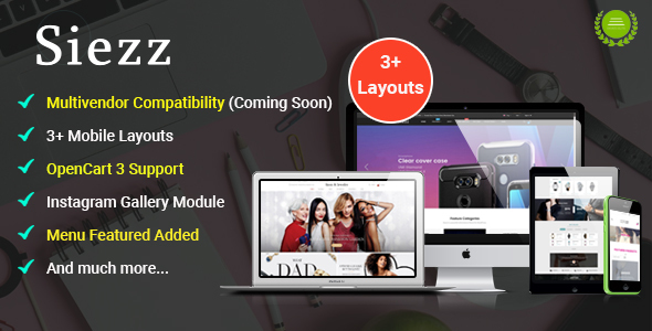 Siezz - Multi-purpose OpenCart 3 Theme ( Mobile Layouts Included)
