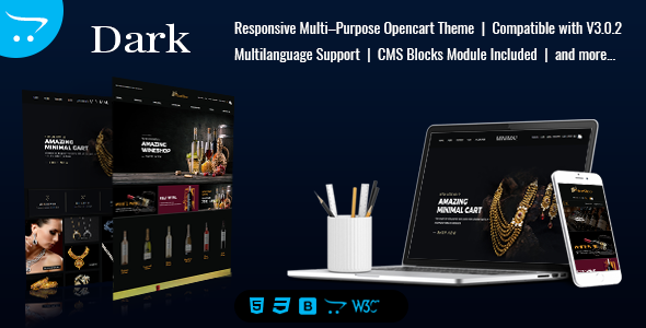Dark Minimal - Responsive Multipurpose OpenCart 3 Themes