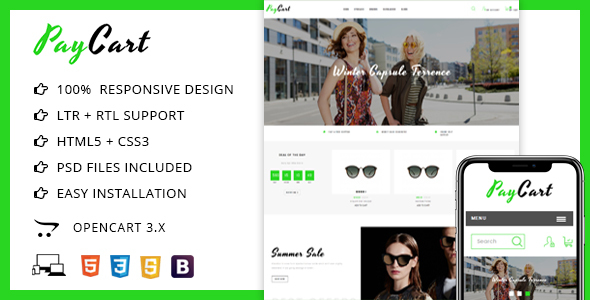 Paycart Glasses Store - Opencart 3 Theme
