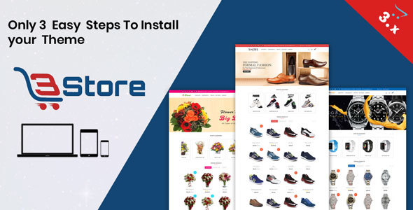 3store OpenCart 3.X Website Template(Watch,flower,shoes)