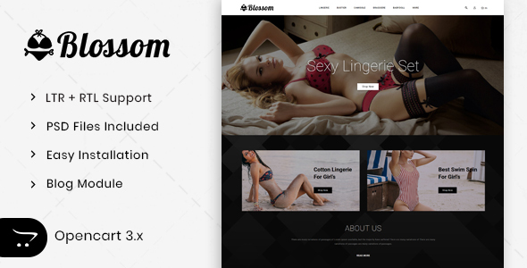 Blossom - Lingerie Store OpenCart 3.x Minimal Responsive Theme
