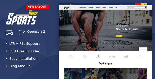 Sports Kit - OpenCart 3.x Multipurpose Responsive Theme